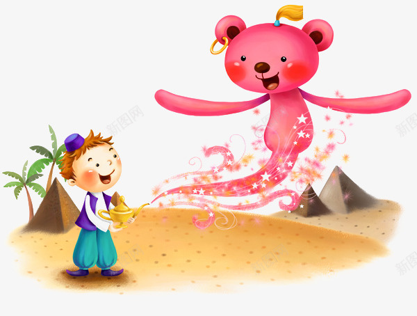 小儿插画psd免抠素材_新图网 https://ixintu.com 小儿插画 水彩墨 装饰