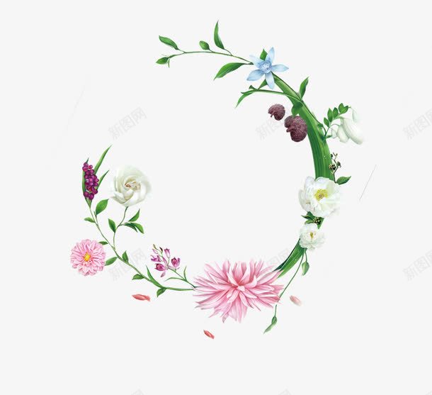 手绘卡通海报小清新植物花朵png免抠素材_新图网 https://ixintu.com 卡通 植物 海报 清新 花朵