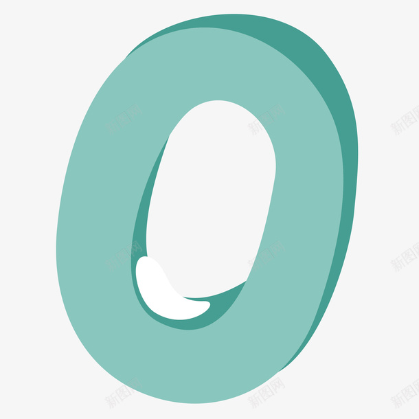 卡通手绘蓝色的数字0png免抠素材_新图网 https://ixintu.com 创意 动漫动画 卡通手绘 数字0 简约 蓝色