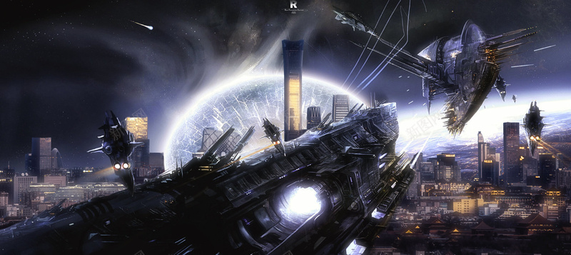 科技背景飞船星球jpg设计背景_新图网 https://ixintu.com 星球 科技 背景 飞船