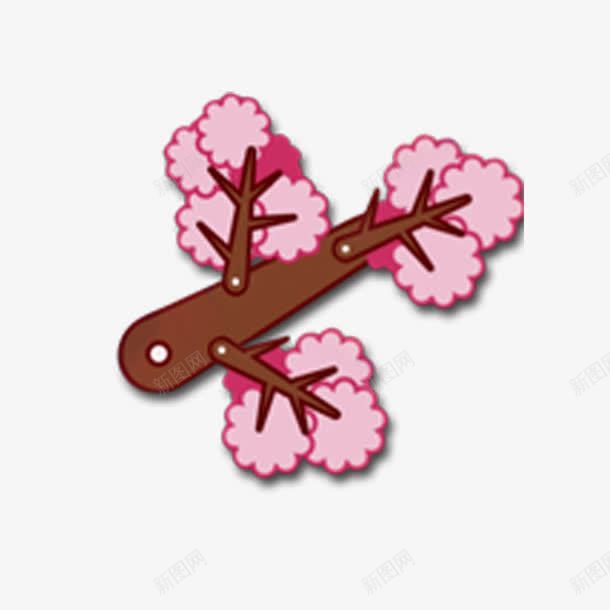 卡通的梅花png免抠素材_新图网 https://ixintu.com 手绘 棕色 花朵