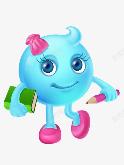 可爱插图png免抠素材_新图网 https://ixintu.com PPT元素 书本 彩色 铅笔
