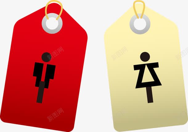 标签型公共洗手间标识图标png_新图网 https://ixintu.com 公共标识 卫生间 建筑 标签 洗手间标识 设计