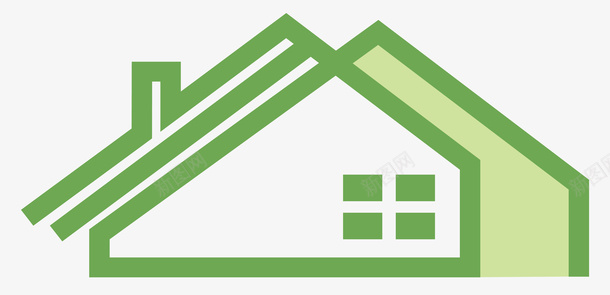 房屋图标矢量图eps免抠素材_新图网 https://ixintu.com 图标 房屋 抽象 绿色 矢量图