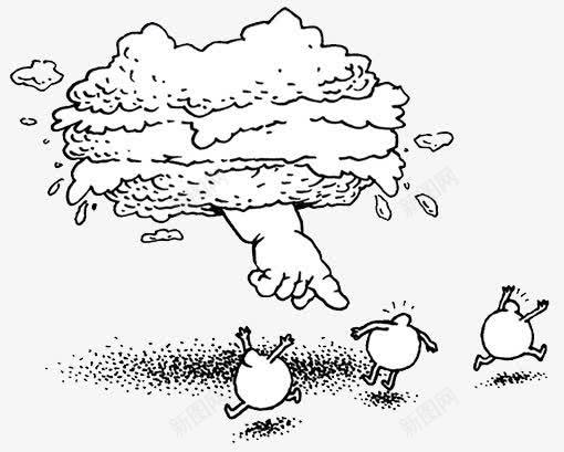 插画风格上帝之手3png免抠素材_新图网 https://ixintu.com 上帝之手 插画 黑白