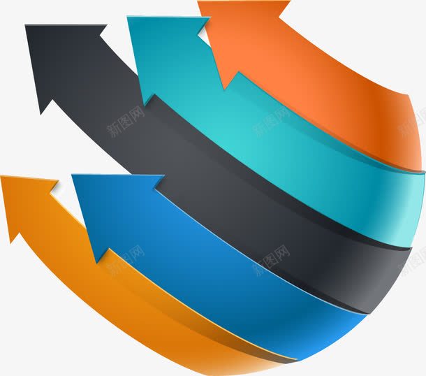 商务几何立体箭头png免抠素材_新图网 https://ixintu.com 几何 商务 立体 箭头