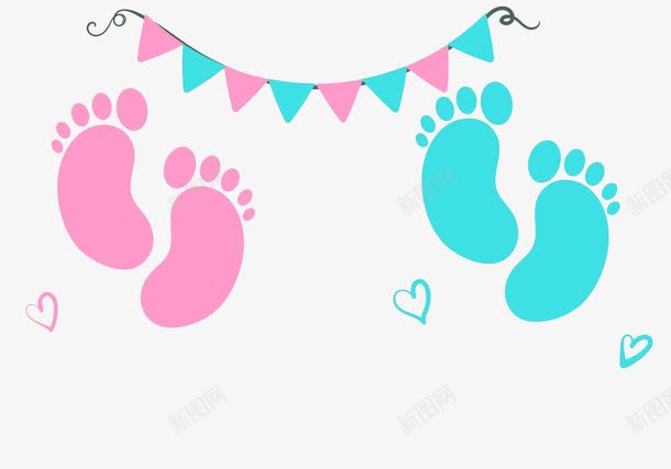 手绘脚丫png免抠素材_新图网 https://ixintu.com 卡通 可爱 幼儿 手绘 脚丫 脚印
