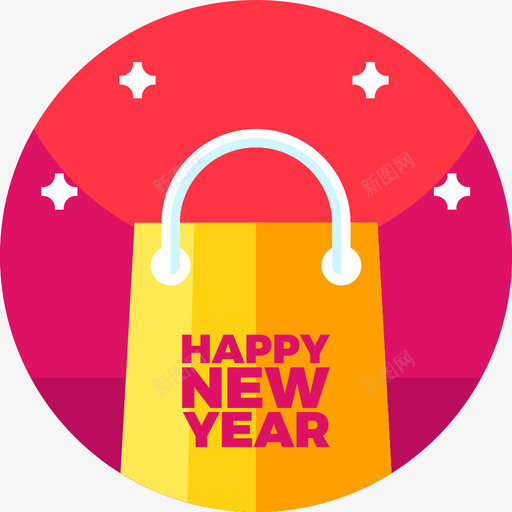 购物袋新年51扁平图标svg_新图网 https://ixintu.com 扁平 新年 购物袋
