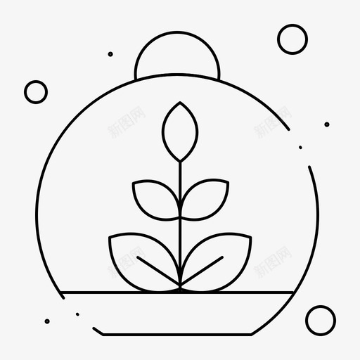 生长叶子植物图标svg_新图网 https://ixintu.com 叶子 季节 春天 植物 生长 虚线