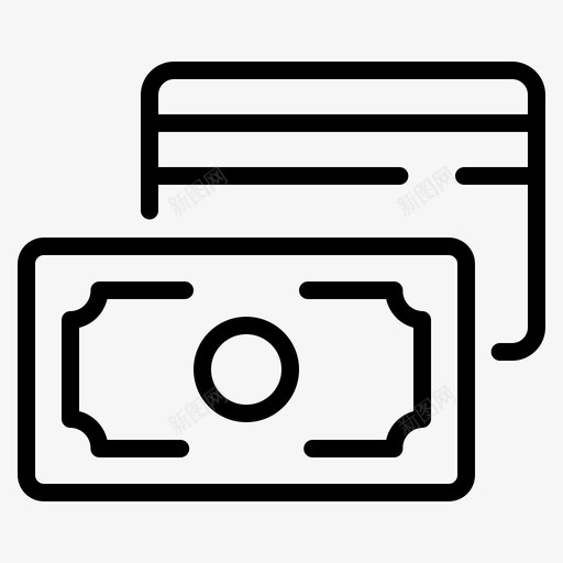 钱卡现金图标svg_新图网 https://ixintu.com 信用卡 卡 现金 金融 钱