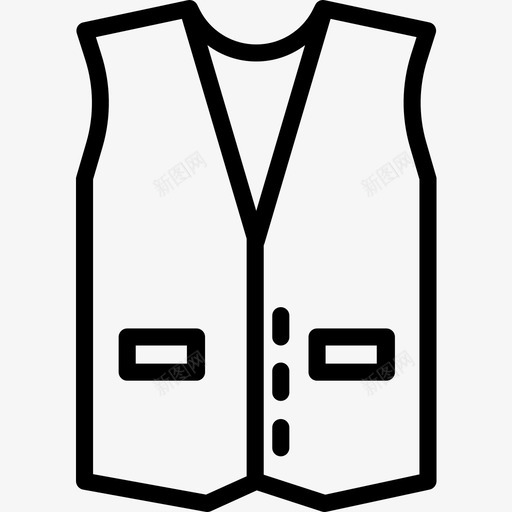 马甲服装与时尚4直线型图标svg_新图网 https://ixintu.com 服装与时尚4 直线型 马甲