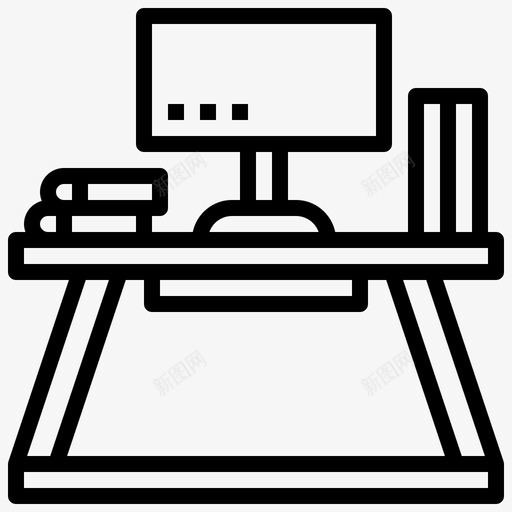 工作场所办公桌桌面图标svg_新图网 https://ixintu.com 书房 公司 办公桌 场所 家具 家居 工作 工作场 桌子 桌面 管理
