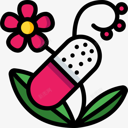 草本植物5线状色素图标svg_新图网 https://ixintu.com 线状色素 色素粉 草本植物5