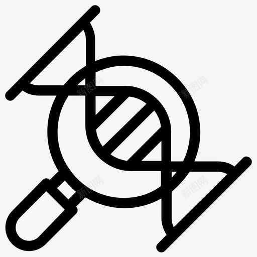基因监测基因认证识别图标svg_新图网 https://ixintu.com 图标 基因 搜索 生物 监测 线图 计量 认证 识别