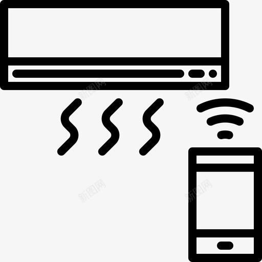 空调互联网智能手机图标svg_新图网 https://ixintu.com 互联网 手机 智能 科技 空调 联网