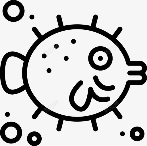 河豚海洋生物25直系图标svg_新图网 https://ixintu.com 卡通河豚鱼 河豚 海洋生物 直系