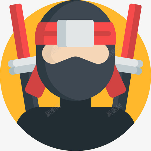 忍者万圣节服装平装图标svg_新图网 https://ixintu.com 万圣节 平装 忍者 服装