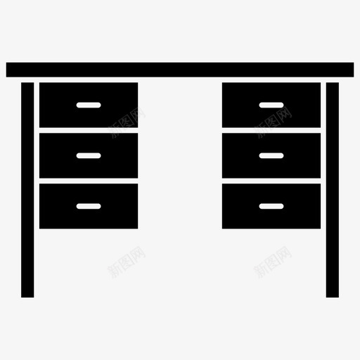 书桌抽屉桌子图标svg_新图网 https://ixintu.com 书桌 图标 字形 家具 抽屉 桌子