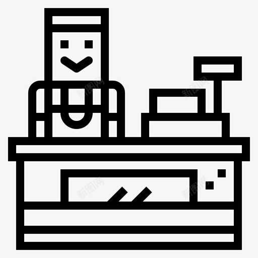 出纳员工作职业图标svg_新图网 https://ixintu.com 出纳员 咖啡馆 工作 职业 超市