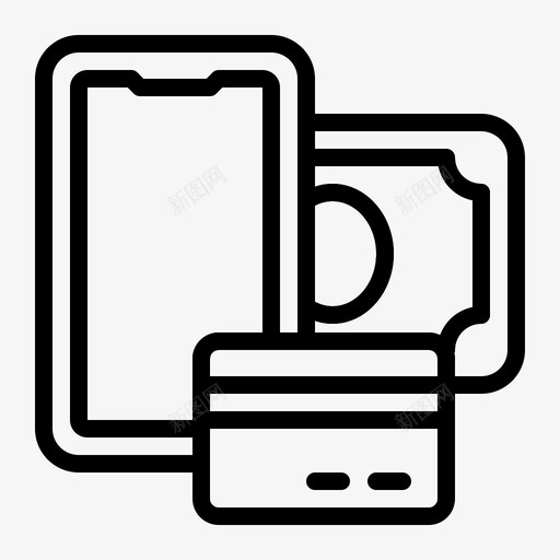 移动支付银行商业图标svg_新图网 https://ixintu.com 商业 移动支付 货币 金融 银行