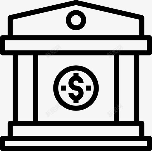 银行银行37直线图标svg_新图网 https://ixintu.com 直线 银行 银行37