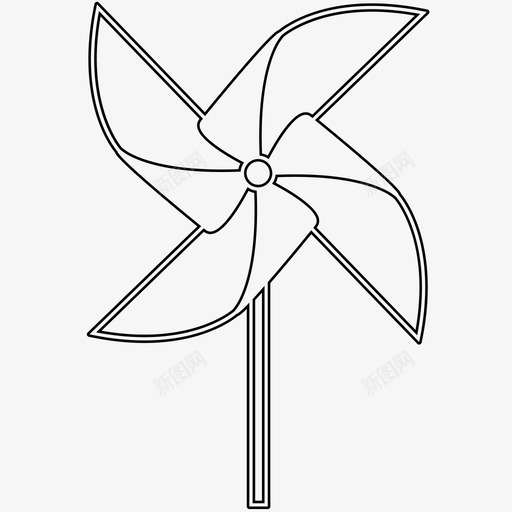 风车纸玩具图标svg_新图网 https://ixintu.com 玩具 风车