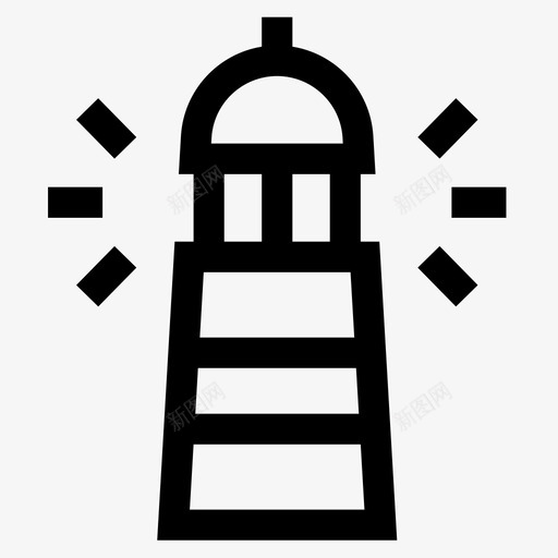 灯塔钓鱼24直线型图标svg_新图网 https://ixintu.com 灯塔 直线 线型 钓鱼