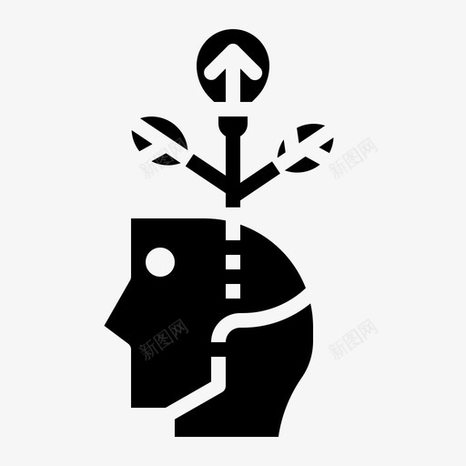 成长的大脑教育花图标svg_新图网 https://ixintu.com 思维扎实 思考 成长的大脑 教育 花