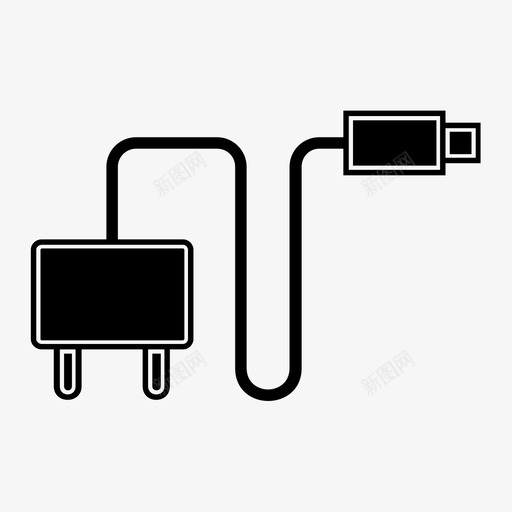 充电器电缆连接器图标svg_新图网 https://ixintu.com 充电器 插头 电缆 设备 连接器