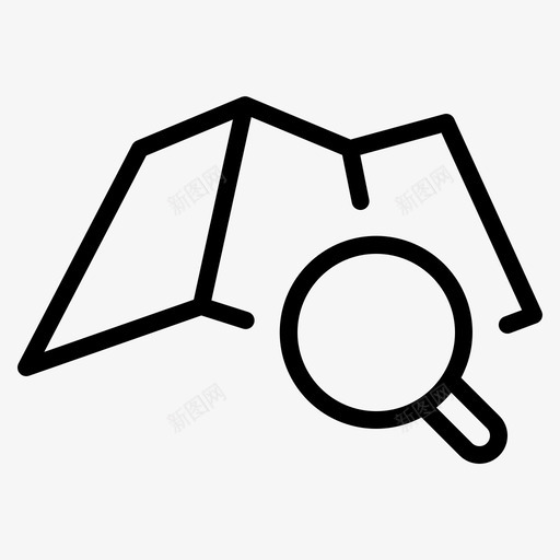 搜索查找定位图标svg_新图网 https://ixintu.com 地图 地图位置 地点 定位 搜索 查找