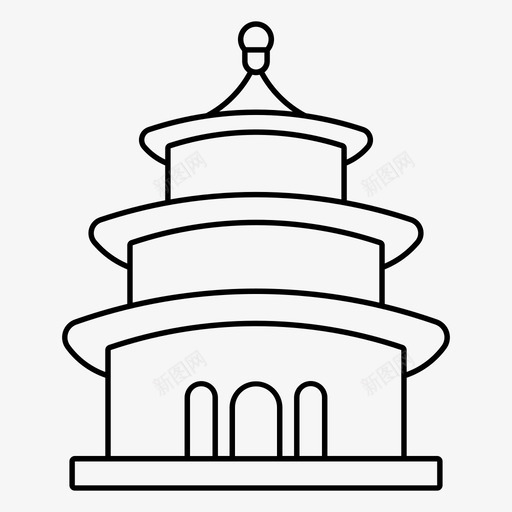 天坛中国古代北京地标图标svg_新图网 https://ixintu.com 中国 亚洲 北京 古代 名胜古迹 地标 天坛 宝塔