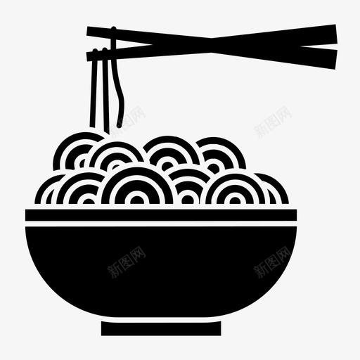 面条碗瓷器图标svg_新图网 https://ixintu.com 字形 瓷器 筷子 面条