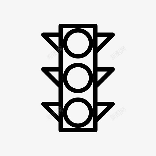 交通灯红绿灯红灯图标svg_新图网 https://ixintu.com 交通 信号 停车 标志 红灯 红绿灯 警察 轮廓