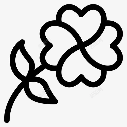三叶草花叶子图标svg_新图网 https://ixintu.com 三叶 叶子 叶草 春天