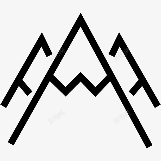 山自然山峰图标svg_新图网 https://ixintu.com 山峰 岩石 自然