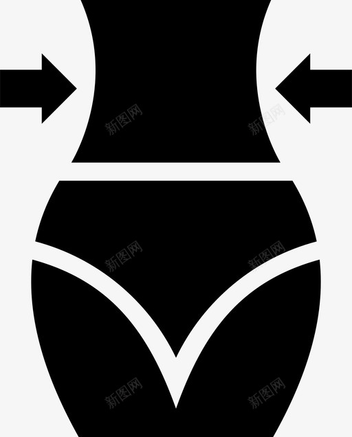 苗条身材部位图标svg_新图网 https://ixintu.com 减肥 瘦身 腰围 苗条 身材 部位