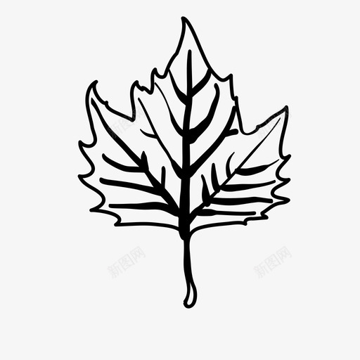 梧桐叶植物性叶图标svg_新图网 https://ixintu.com 叶 手绘叶 梧桐叶 植物性 自然