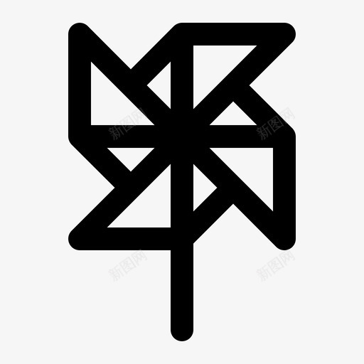 风车旋转弹簧图标svg_新图网 https://ixintu.com 图标 弹簧 旋转 玩具 线图 风车