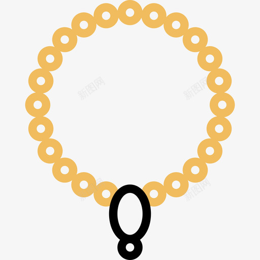 珍珠项链婚礼121黄影图标svg_新图网 https://ixintu.com 婚礼 珍珠 项链 黄影