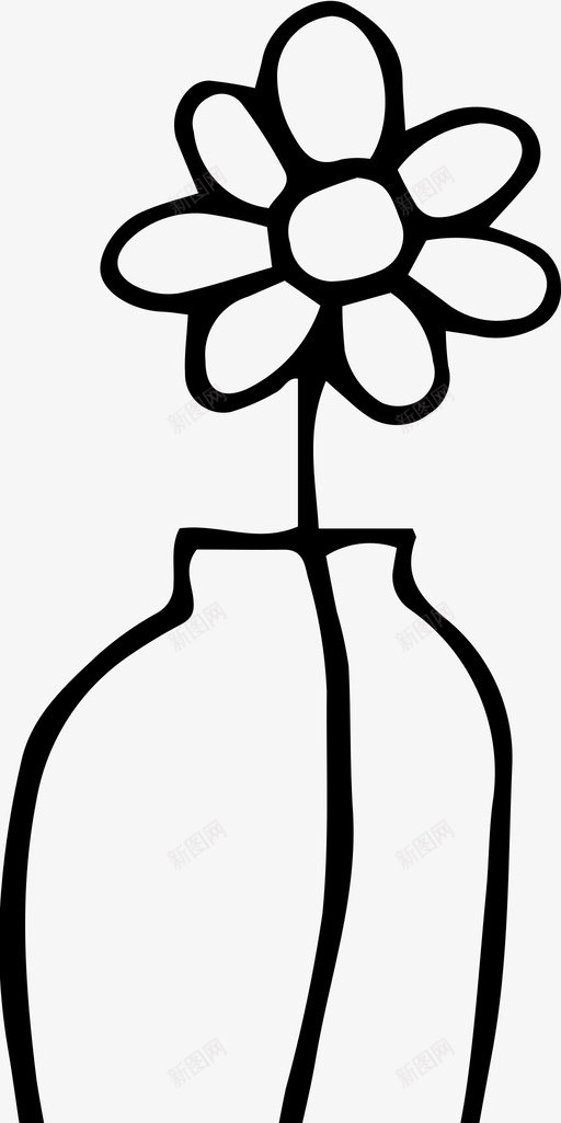 手绘花瓶花瓶素描图标svg_新图网 https://ixintu.com 别致 手绘 破旧 素描 花瓶
