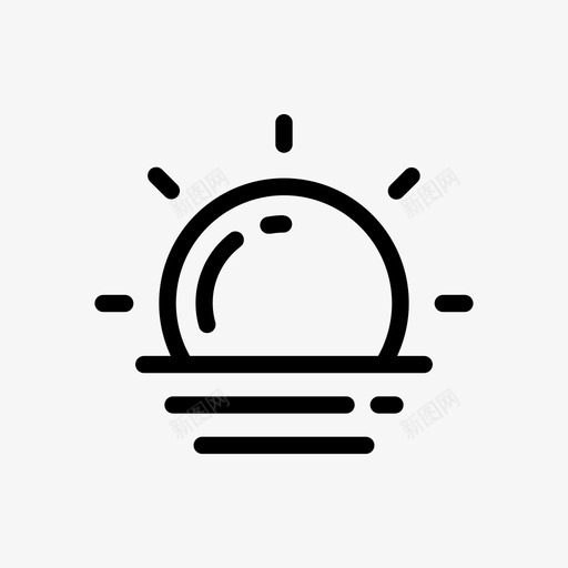 日落云彩阳光图标svg_新图网 https://ixintu.com 云彩 天气 日出 日落 阳光