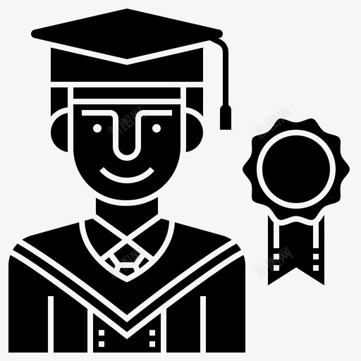 毕业学生制服图标svg_新图网 https://ixintu.com 1字形 制服 大学 学生 毕业 职业