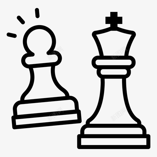 国际象棋商业数字图标svg_新图网 https://ixintu.com 典当 商业 商业金融收藏 国王 国际象棋 数字