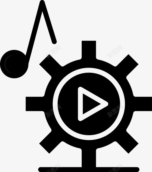 音乐装备播放图标svg_新图网 https://ixintu.com 播放 装备 设置 音乐