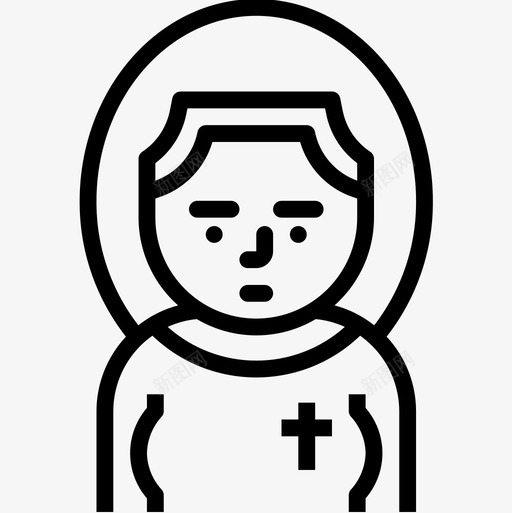 牧师职业女性化身直系人图标svg_新图网 https://ixintu.com 化身 牧师 直系 系人 职业女性