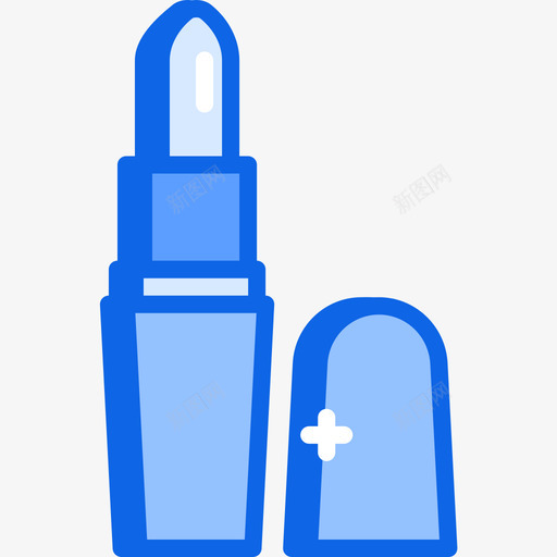 口红时尚5蓝色图标svg_新图网 https://ixintu.com 口红 时尚 蓝色