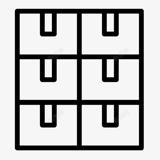 库存箱子存货图标svg_新图网 https://ixintu.com 仓库 包装 存货 库存 箱子