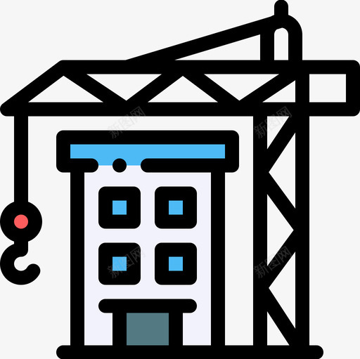 建筑城市生活10线性色彩图标svg_新图网 https://ixintu.com 城市生活 建筑 线性 色彩