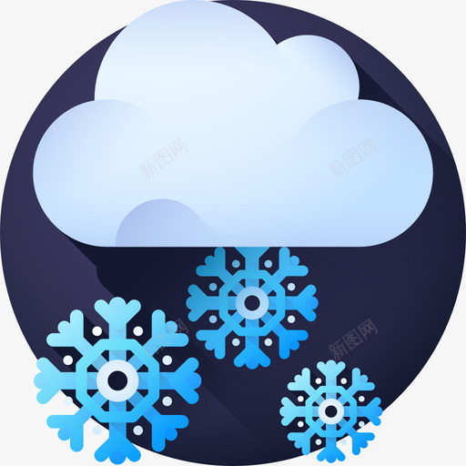 下雪天气199颜色图标svg_新图网 https://ixintu.com 下雪 天气 颜色