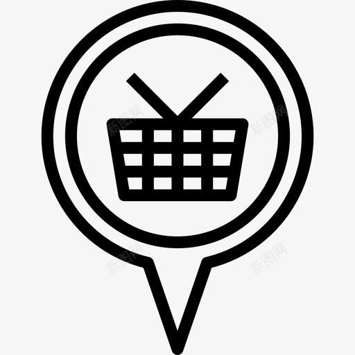 购物篮位置64直线图标svg_新图网 https://ixintu.com 位置64 直线 购物篮